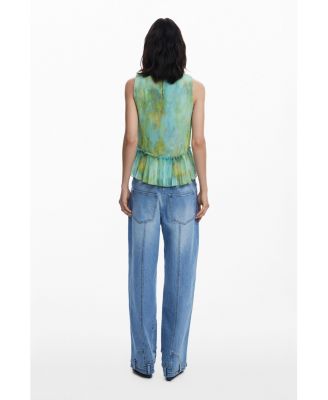 Women's Ruffled pleated blouse