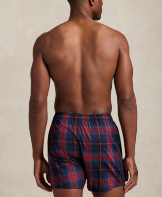 Men's Woven Single-Button Fly Boxer Shorts