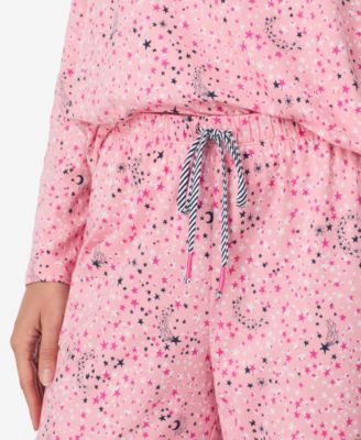 Women's Long Sleeve Crewneck Top and Ankle Length Pants Pajama Set