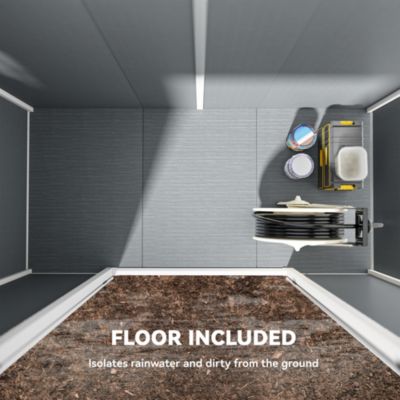 8' x 4' Outdoor Storage Shed, Resin Shed with Floor