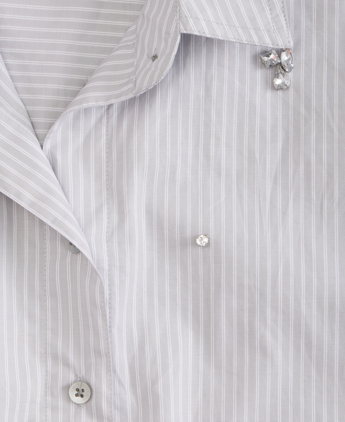 On 34th Women's Embellished Striped Shirt, Macy's Exclusive In Gray