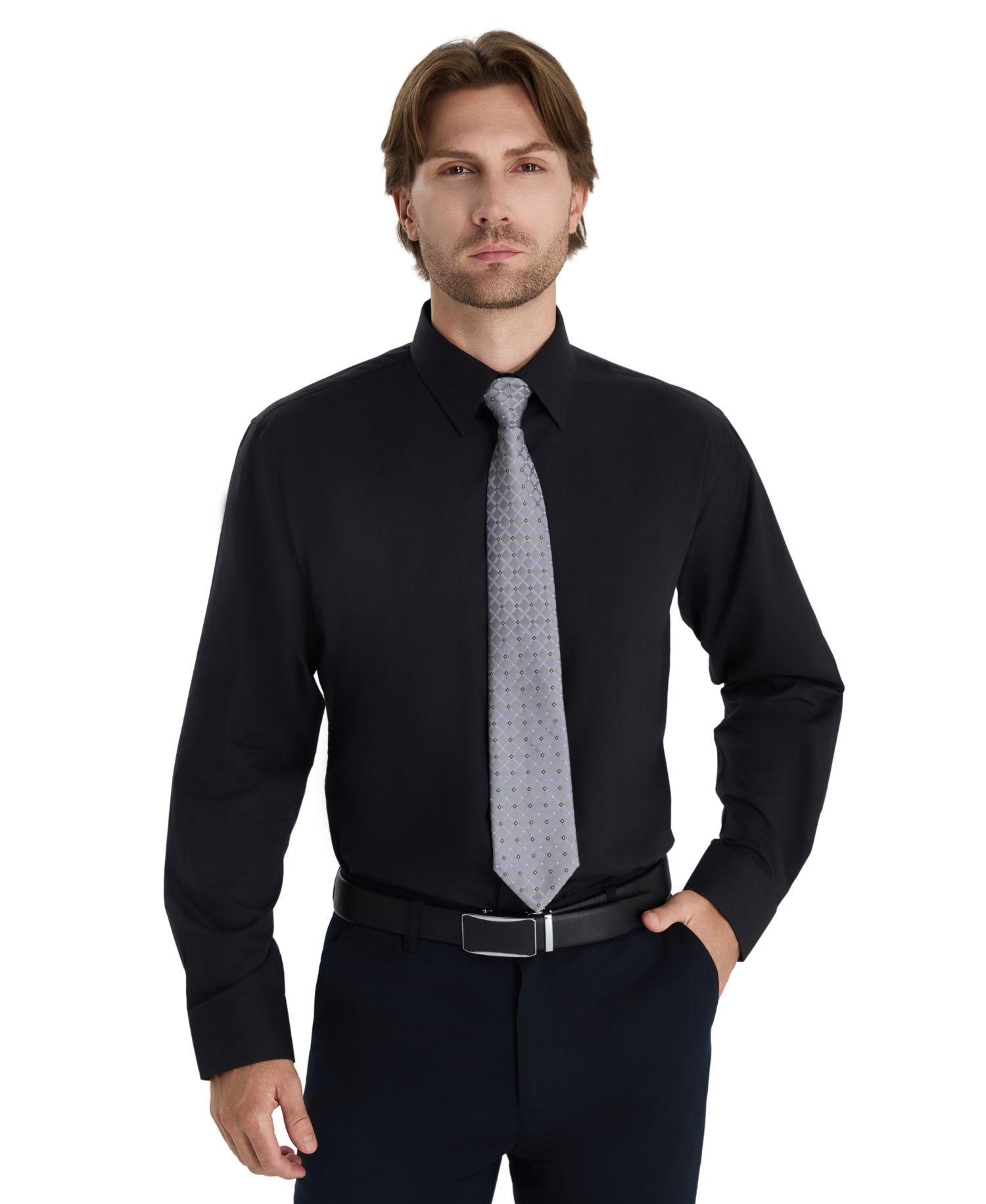 Men's Regular Fit Solid Dress Shirt