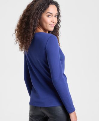 Women's Holiday Cardinal Long-Sleeve Top, Macy's Exclusive