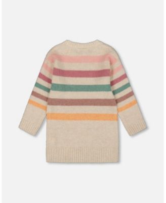 Girl Knitted Tunic Off-White with Stripes - Toddler|Child