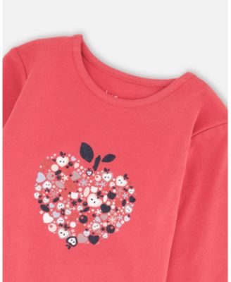 Girl Cotton T-Shirt Red with Mini Apples - Toddler|Child