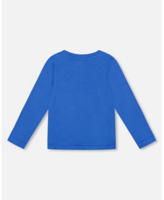 Toddler Boys Long Sleeve Cotton Jersey Tee Blue - Toddler|Child