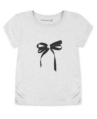Girls Pearl Bow Ruched T-Shirt