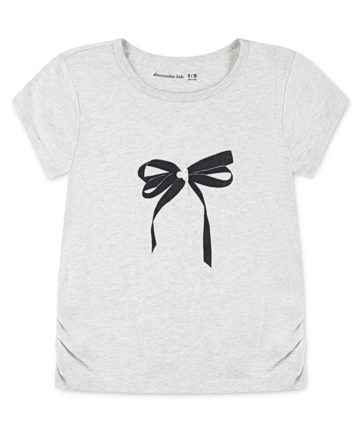 abercrombie kids Girls Pearl Bow Ruched T-Shirt