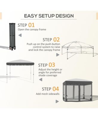 Pop Up Canopy Tent with Netting and Bags, 10' x 10',