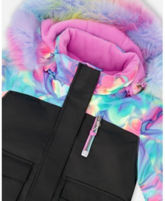 Girl Two-Piece Play Snowsuit Rainbow Heart Print - Toddler|Child