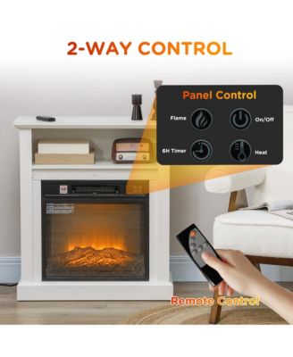 27" Electric Fireplace Heater with Mantel & Remote Control,