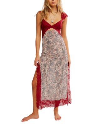 Free People - Women's Suddenly Fine Floral Mesh & Lace Nightgown
