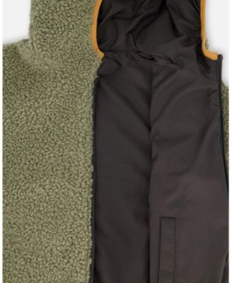 Baby Unisex Reversible Mid-Season Sherpa Jacket Khaki - Baby