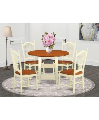 5-Piece Wood Slatted Back Dining Set