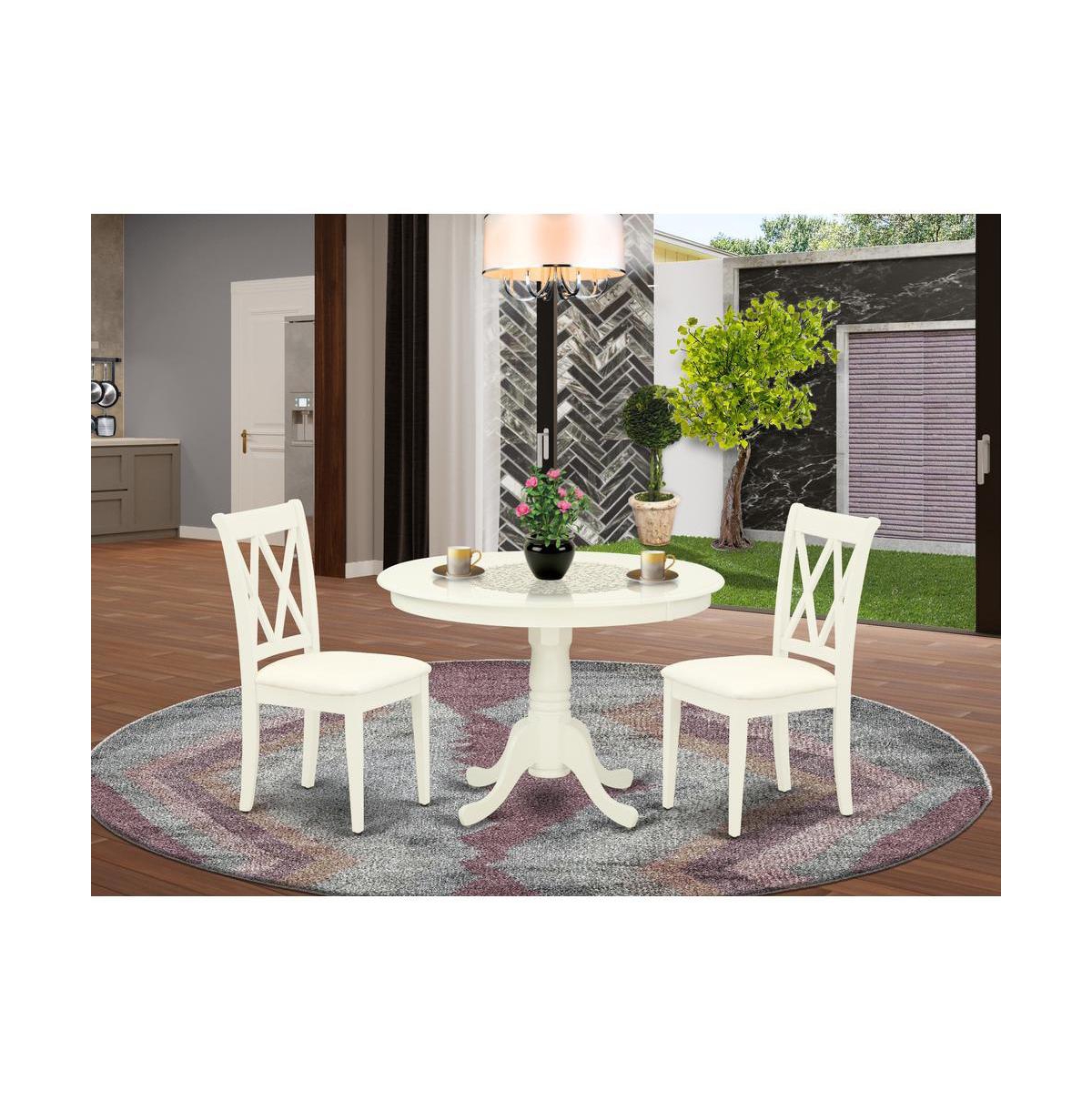 East West Furniture Dining Room Set Linen White
