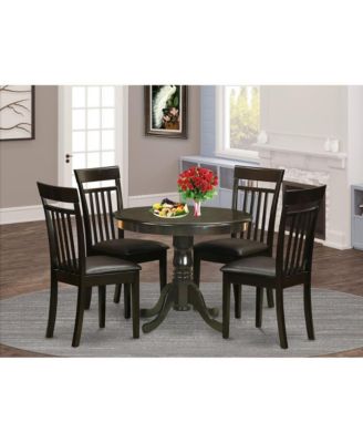 5 PC Rubberwood Small Kitchen Table And Chairs Round Table And 4 Chairs For Dining room Sets