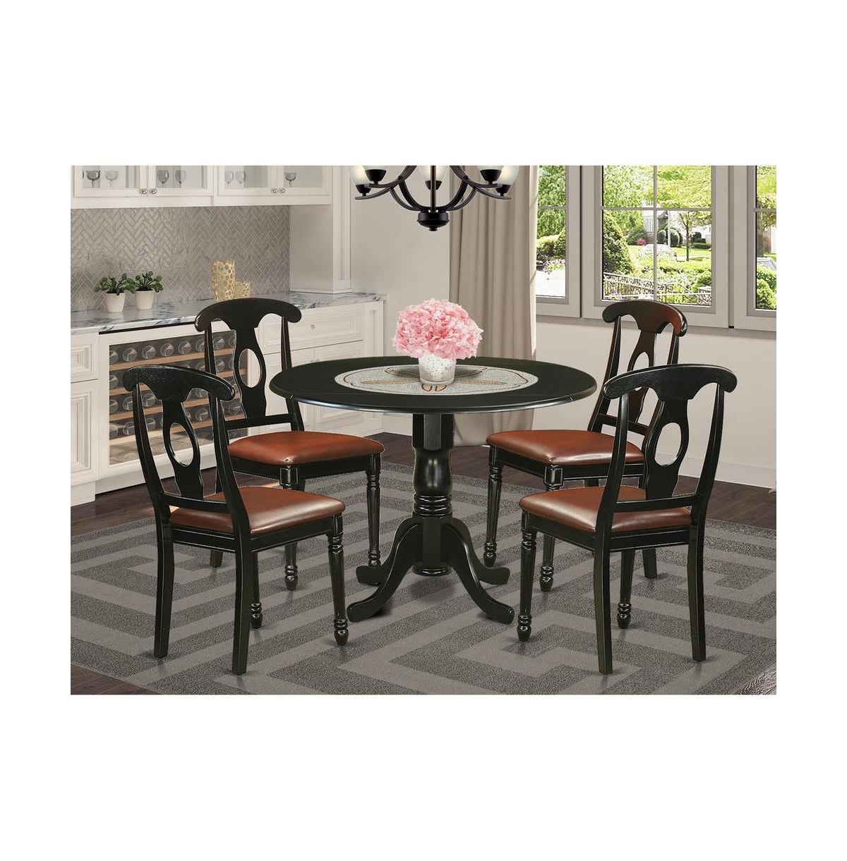 East West Furniture 5 Pc Dinette Table set - Small Kitchen Table and 4 Dining Chairs