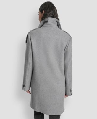 Women's Double-Breasted Funnel Neck Military Coat