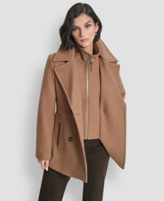 Women's Double-Breasted Bibbed Collared Coat