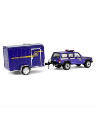 1/64 2001 Jeep Cherokee Trailer New York State Police Hot Pursuit Tow