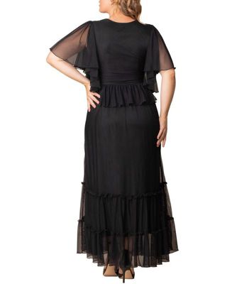 Plus Size Graceful Tiered Mesh Gown