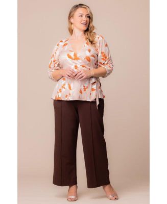 Women's Plus Size Polished Ponte Wide Leg Pants
