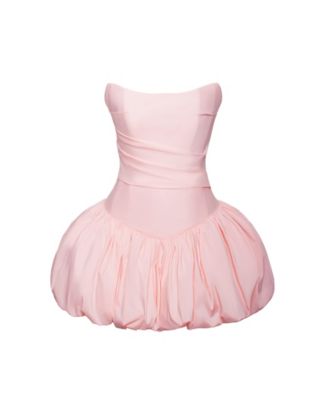 Women's Oletta Pink Corset Strapless Bubble Hem Mini Dress