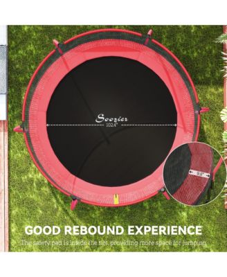 10ft Outdoor Trampoline with Net Enclosure, Curved Poles,