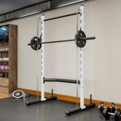 Adjustable Squat Rack with Pull Up Bar and Barbell Bar Bench Press