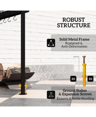 8' x 5' Grill Gazebo, 2-Tier Outdoor BBQ Gazebo,