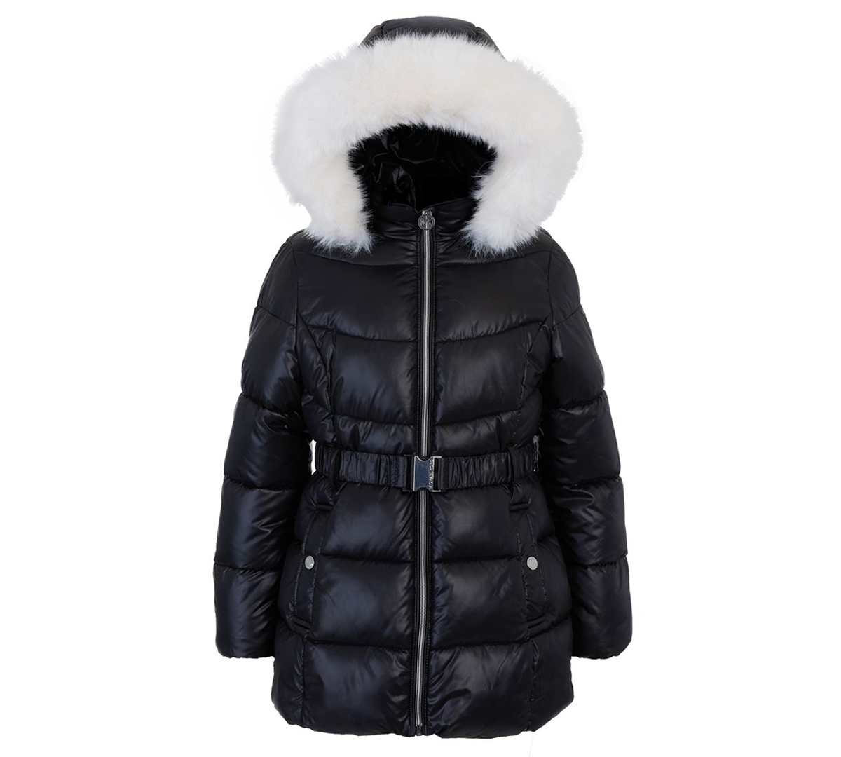 Michael Kors Toddler And Little Girls Belted Stadium Puffer Jacket In Blue