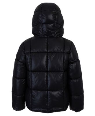 Big Girls Faux Fur Pocket Puffer Jacket