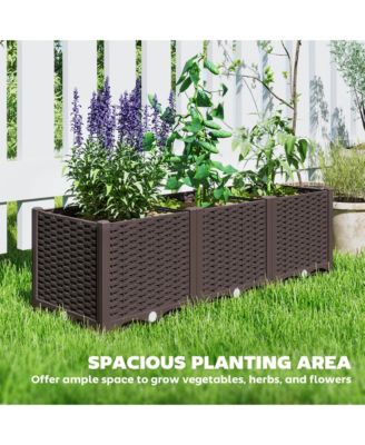 4 x 1 x 1 ft Plastic Garden Box w/Drainage Holes,