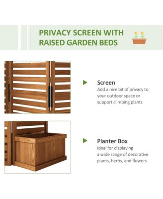 Privacy Screen w/ Planter Box, 4 Raised Beds, Drainage Hole