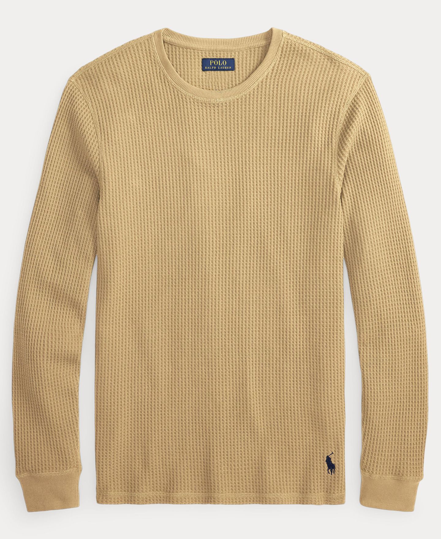 Мужская футболка Polo Ralph Lauren Thermal Crewneck, цвет: Хаки — фото 3