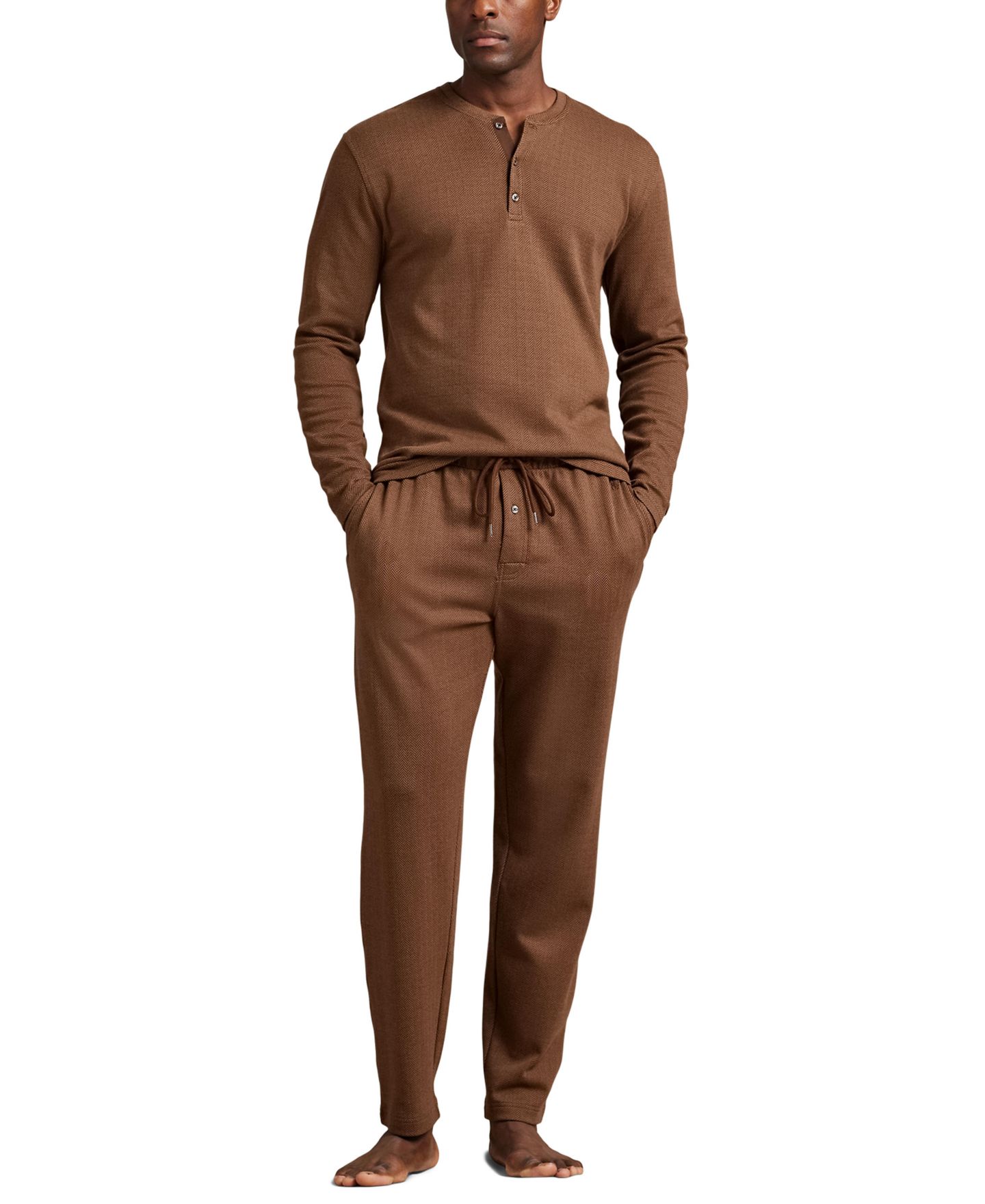 Сорочка Herringbone для мужчин, длинный рукав — Polo Ralph Lauren, цвет: Коричневый — фото 3