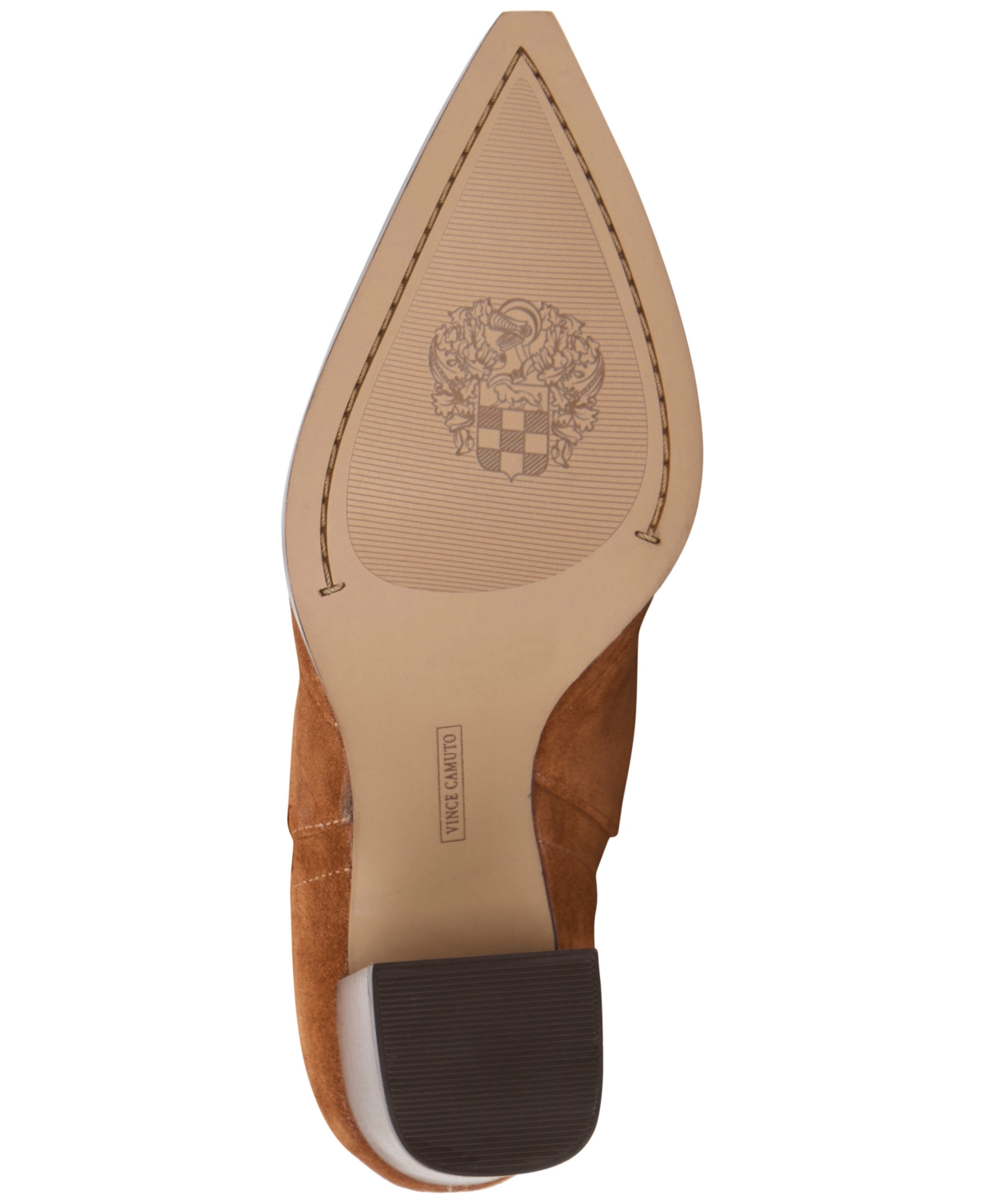 Vince Camuto Lorrys Whipstitch Block Heel Boot In Brown