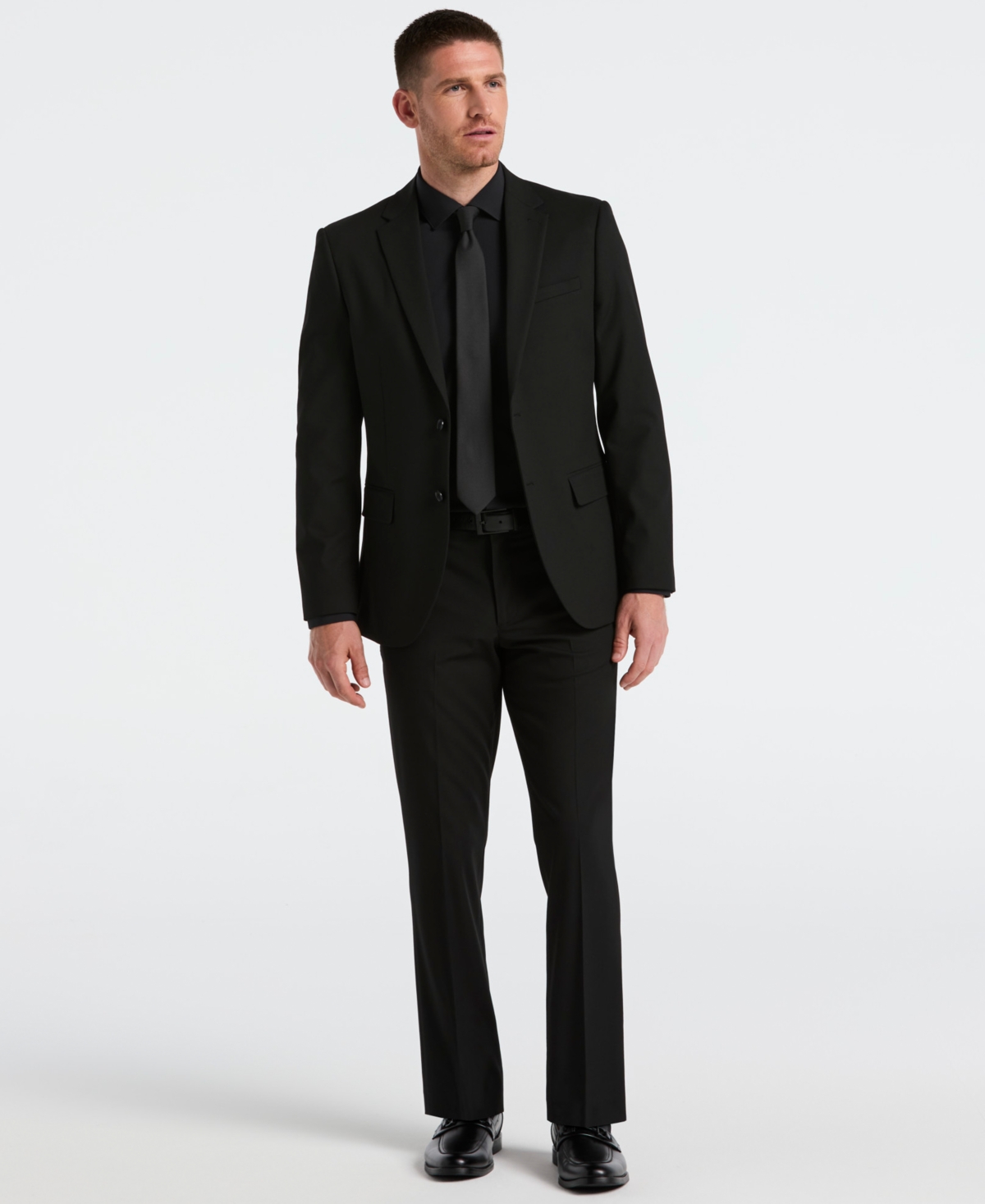 Perry Ellis Men's Dobby Louis Long Sleeve Slim Fit Suit Jacket In Black