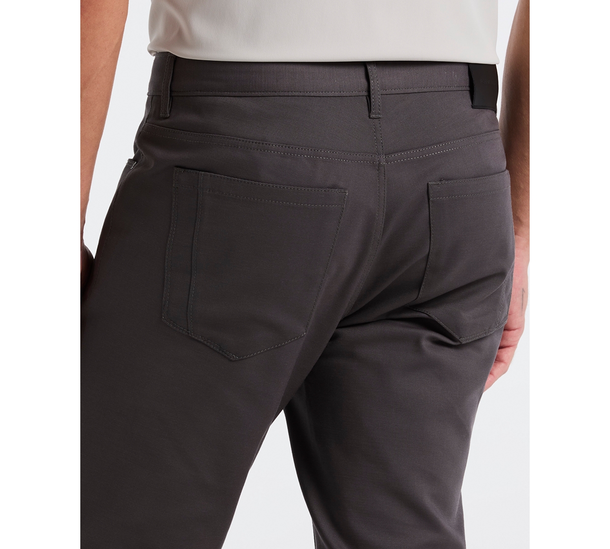 Perry Ellis Men's Double-weave Slim-fit 5-pocket Pants In Brown