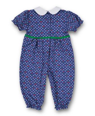 Baby Girls Polka Dot Cherry Printed Knit Longall