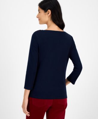 Women's Boat-Neck 3/4-Sleeve Top