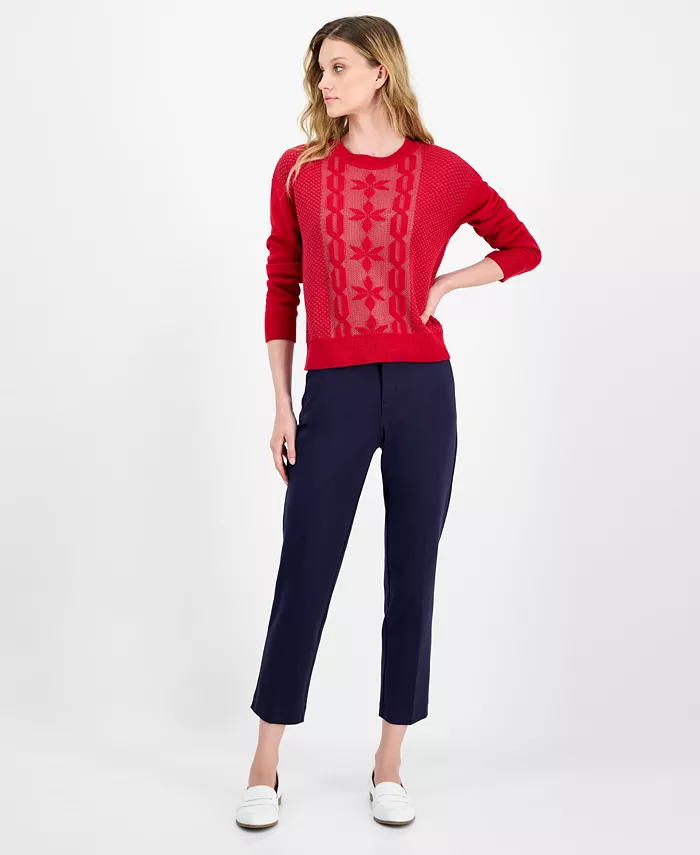 Nautica Women's Cotton Snowflake-Motif Sweater - thumbnail 2