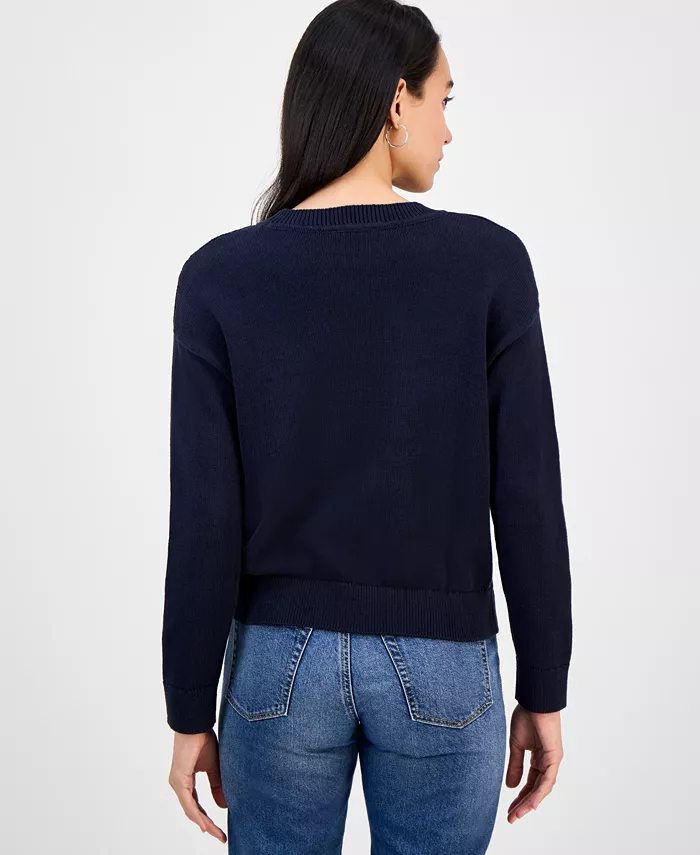 Nautica Women's Cotton Snowflake-Motif Sweater - thumbnail 6