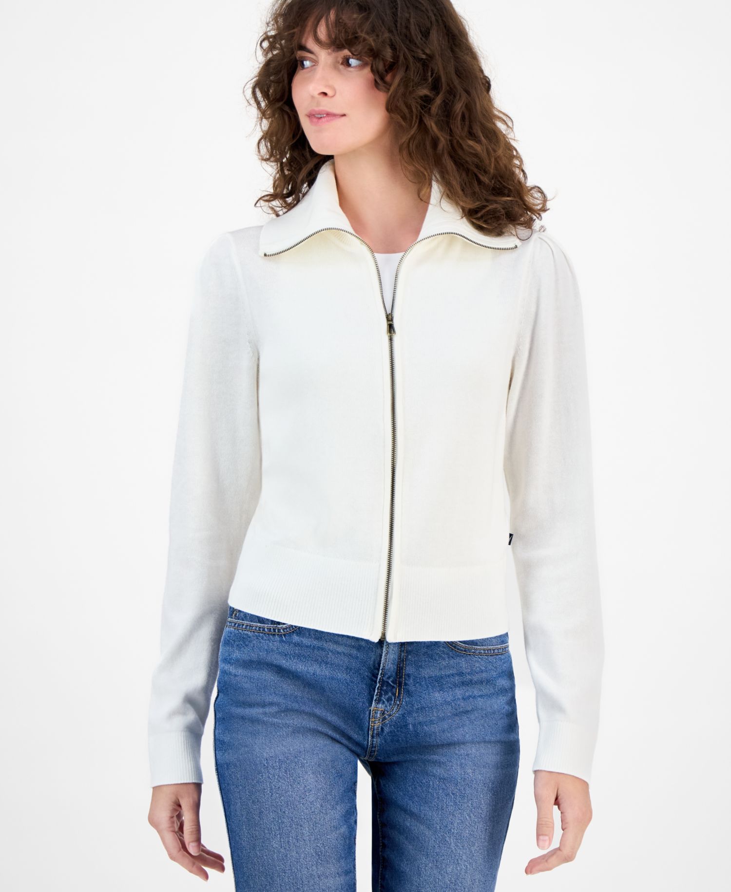 Nautica Women's Cotton Zip-Front Cardigan Sweater