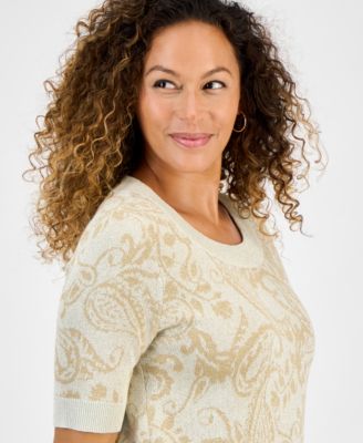 Petite Jacquard Sweater, Macy's Exclusive