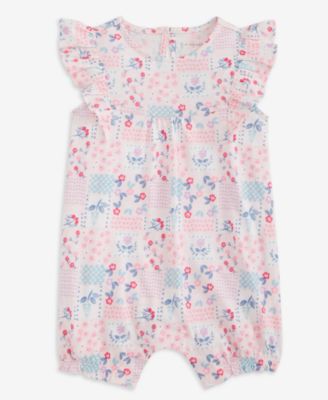 First Impressions - Baby Girls Patchwork-Floral Printed Sunsuit
