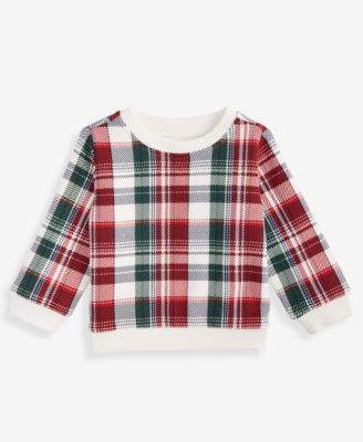 First Impressions - Baby Boys Spruce Plaid Sweatshirt