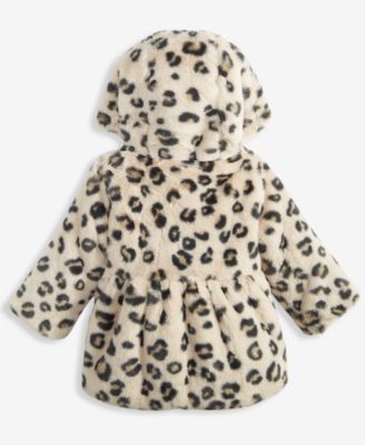 Baby Girls Leopard-Print Faux-Fur Hooded Jacket, Macy's Exclusive