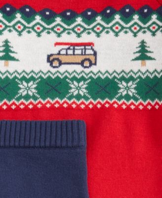 Baby Boys Holiday Fair Isle Sweater & Pants, 2-Piece Set, Macy's Exclusive