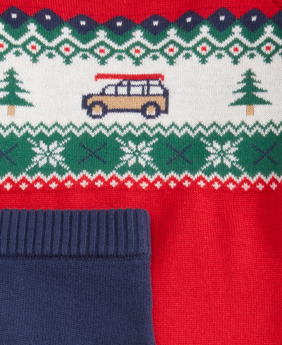 First Impressions Baby Boys Holiday Fair Isle Sweater & Pants, 2-piece Set, Macy's Exclusive In Multi